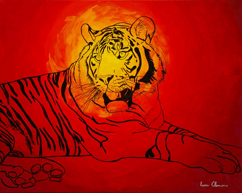 Leon's unique artwork - impressive tiger