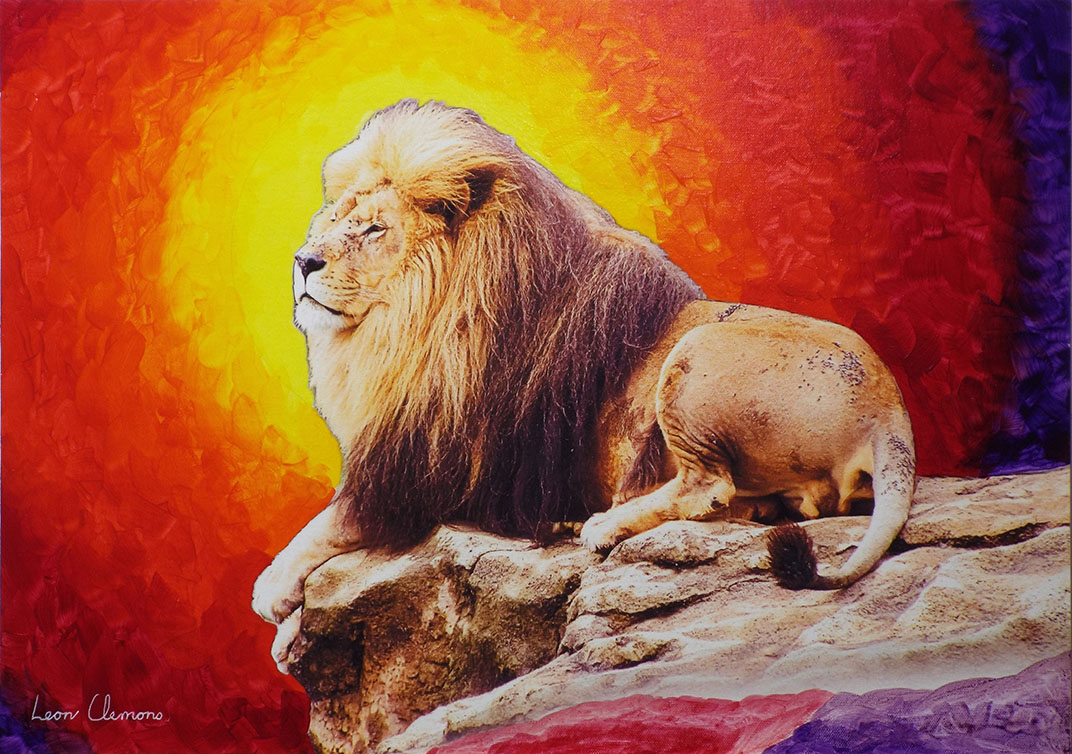 Leon's unique artwork - large male lion