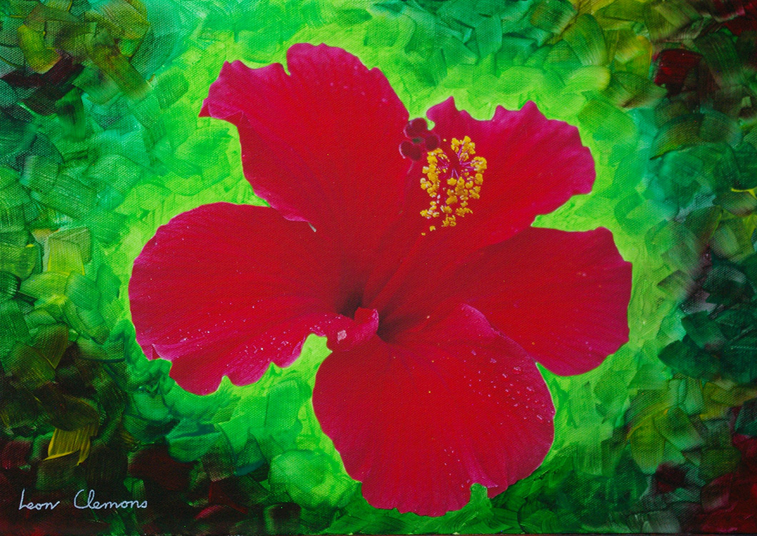 Leon's super realistic artwork - Hibiscus 5