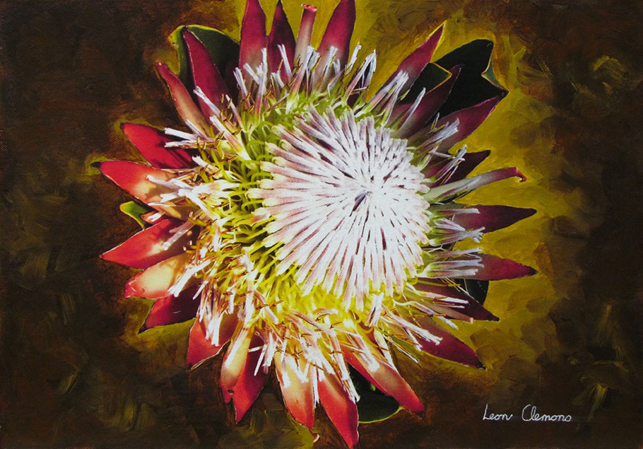 Leon's super realistic artwork - King Protea 2