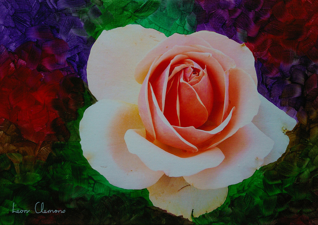 Leon's super realistic artwork - Paile-pink Rose