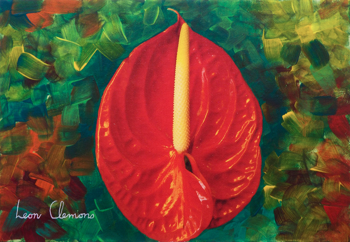 Leon's super realistic artwork - Red Anthirium 1