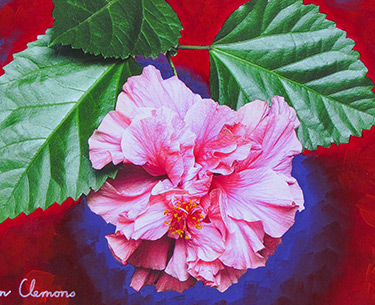 Leon Clemons super-realistic artwork - Vivid Hibiscus