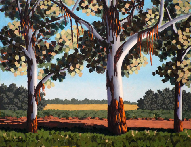 Leon's impasto artwork - Bluegums II
